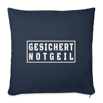 Fête des pères sécurisée style Malle - Housse de coussin décorative 45 x 45 cm - bleu marine - Devant