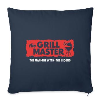The Grillmaster BBQ Grilling Cult Saying - Sofa pillowcase 17,3'' x 17,3'' (45 x 45 cm) - navy - Front