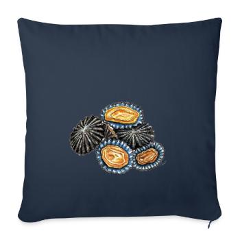 Patelles - fruits de mer - patelle - Housse de coussin décorative 45 x 45 cm - bleu marine - Devant