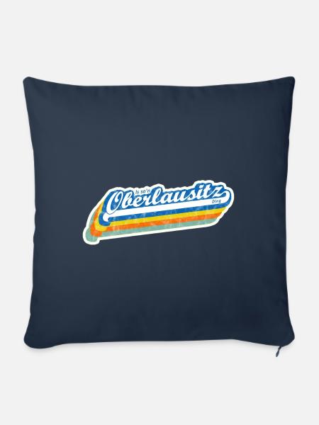 'Is so'n Oberlausitz Ding' Retro Design - Sofakissenbezug 45 x 45 cm - Navy