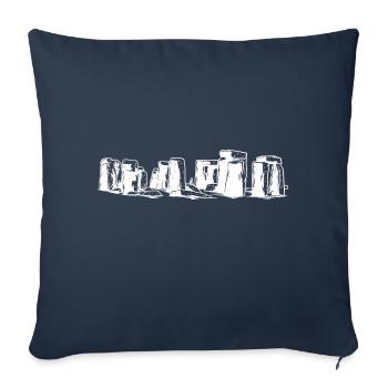 Histoire antique Stonehenge Âge de pierre - Housse de coussin décorative 45 x 45 cm - bleu marine - Devant