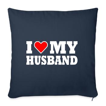 I love my husband - Sofa pillowcase 17,3'' x 17,3'' (45 x 45 cm) - navy - Front