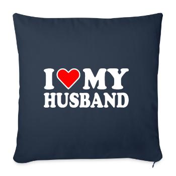 I love my husband - Sofa pillowcase 17,3'' x 17,3'' (45 x 45 cm) - navy - Front