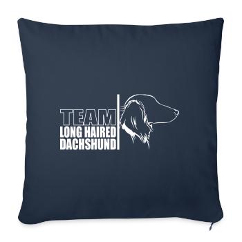 TEAM Long Haired Dachshund Dogs Dachshund Wilsigns - Sofa pillowcase 17,3'' x 17,3'' (45 x 45 cm) - navy - Front