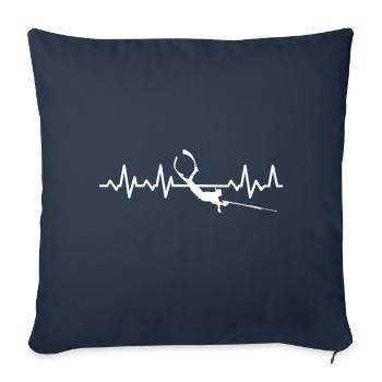 Spearfishing Herzschlag - Sofakissenbezug 45 x 45 cm - Navy - Vorne