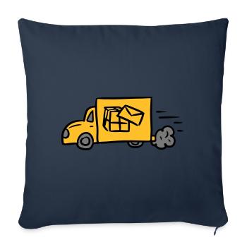 Service de colis de la poste Camionnette Livraison Delivery - Housse de coussin décorative 45 x 45 cm - bleu marine - Devant