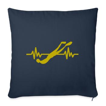 Heartbeat Swimmer - Diver Water Sports Athlete - Sofa pillowcase 17,3'' x 17,3'' (45 x 45 cm) - navy - Front