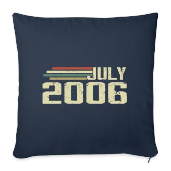 Birthday July 2006 Year 2006 July Year 2006 - Sofa pillowcase 17,3'' x 17,3'' (45 x 45 cm) - navy - Front