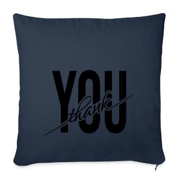 Merci Merci Merci cadeau - Housse de coussin décorative 45 x 45 cm - bleu marine - Devant