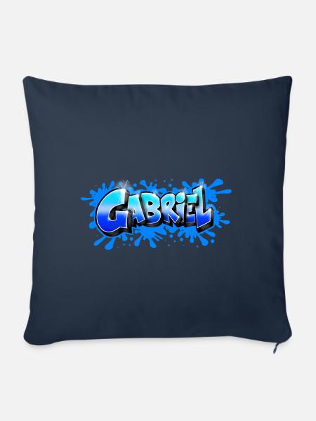 Graffiti GABRIEL - Sofakissenbezug 45 x 45 cm - Navy