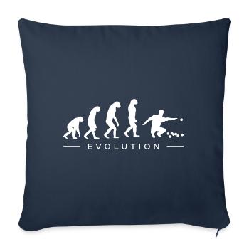 Boule player Pentanqué Evolution Development - Sofa pillowcase 17,3'' x 17,3'' (45 x 45 cm) - navy - Front