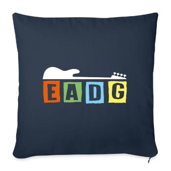 Je n’écoute que des partitions de basse EADG pour les bassistes - Housse de coussin décorative 45 x 45 cm - bleu marine - Devant