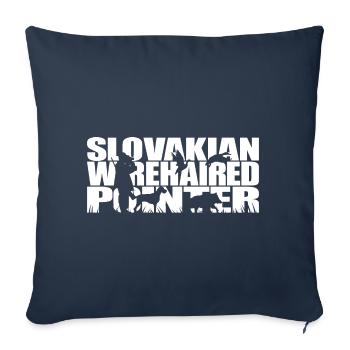POINTEUR SLOVAQUE À POIL DUR Chiens de chasse Wilsigns - Housse de coussin décorative 45 x 45 cm - bleu marine - Devant