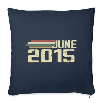Juin 2015 Anniversaire Juin 2015 Juin 2015 Anniversaire - Housse de coussin décorative 45 x 45 cm - bleu marine - Devant