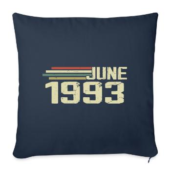 Juin 1993 Anniversaire Juin 1993 Juin 1993 Anniversaire - Housse de coussin décorative 45 x 45 cm - bleu marine - Devant