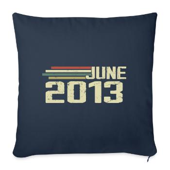 Juin 2013 Anniversaire Juin 2013 Juin 2013 Anniversaire - Housse de coussin décorative 45 x 45 cm - bleu marine - Devant