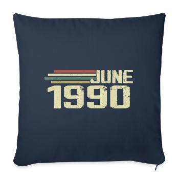 Juin 1990 Anniversaire Juin 1990 Juin 1990 Anniversaire - Housse de coussin décorative 45 x 45 cm - bleu marine - Devant