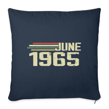 Juin 1965 Anniversaire Juin 1965 Juin 1965 Anniversaire - Housse de coussin décorative 45 x 45 cm - bleu marine - Devant