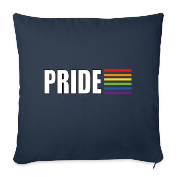 Drapeau arc-en-ciel de la fierté - Housse de coussin décorative 45 x 45 cm - bleu marine - Devant