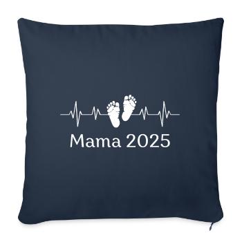 Mom 2025 Heartbeat - Sofa pillowcase 17,3'' x 17,3'' (45 x 45 cm) - navy - Front