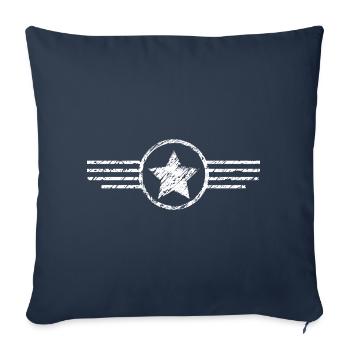 Armée insigne star cadeau soldats militaire - Housse de coussin décorative 45 x 45 cm - bleu marine - Devant