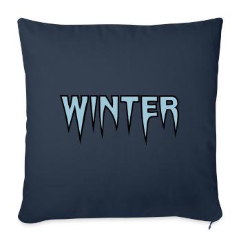 logo de glace d'hiver - Housse de coussin décorative 45 x 45 cm - bleu marine - Devant