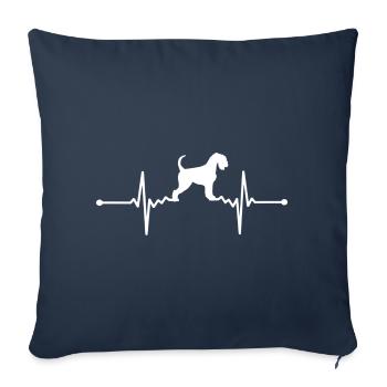 Moustache - Museau géant - Housse de coussin décorative 45 x 45 cm - bleu marine - Devant