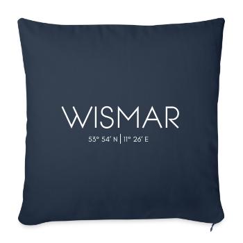 Hansestadt Wismar, Mecklenburg-Vorpommern, Ostsee - Sofakissenbezug 45 x 45 cm - Navy - Vorne