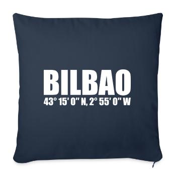 Coordonnées de Bilbao - Housse de coussin décorative 45 x 45 cm - bleu marine - Devant