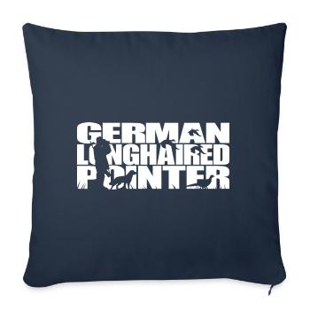 GERMAN LONGHAIRED POINTER Hunting Dogs Hunting Wilsigns - Sofa pillowcase 17,3'' x 17,3'' (45 x 45 cm) - navy - Front
