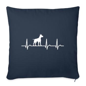Ridgeback Heart Curve - Pulse Dog Dog Fan Pet - Housse de coussin décorative 45 x 45 cm - bleu marine - Devant
