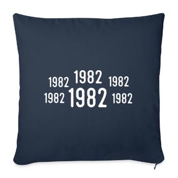 Rétro 1982 Anniversaire 1982 Cadeau vintage 1982 - Housse de coussin décorative 45 x 45 cm - bleu marine - Devant