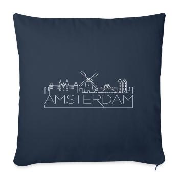 Amsterdam Holland T-Shirt Holiday - Sofa pillowcase 17,3'' x 17,3'' (45 x 45 cm) - navy - Front