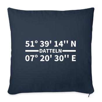 Coordonnées des dates - Housse de coussin décorative 45 x 45 cm - bleu marine - Devant