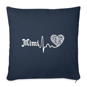 Mother's Day Mimi Heartbeat - Sofa pillowcase 17,3'' x 17,3'' (45 x 45 cm) - navy - Front