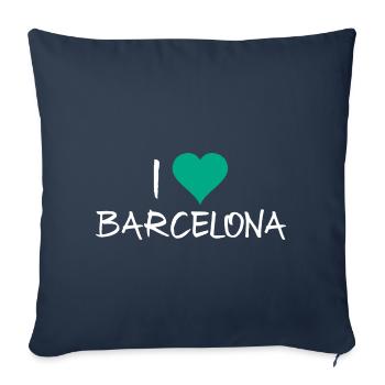 Barcelone - Housse de coussin décorative 45 x 45 cm - bleu marine - Devant