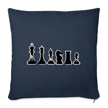échecs - Housse de coussin décorative 45 x 45 cm - bleu marine - Devant