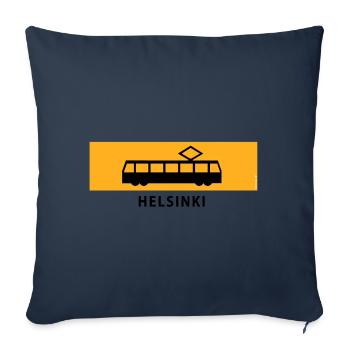 RATIKKA STOP HELSINKI T-Shirts and Gift Products - Sofa pillowcase 17,3'' x 17,3'' (45 x 45 cm) - navy - Front