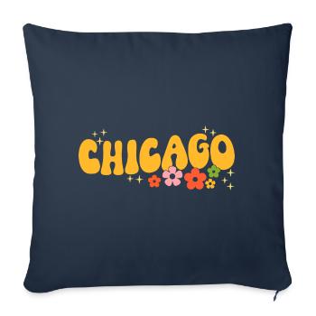 Chicago 70s Hippie - Sofa pillowcase 17,3'' x 17,3'' (45 x 45 cm) - navy - Front