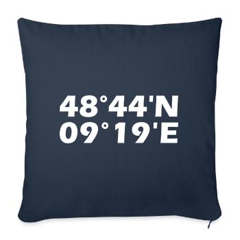 Coordonnées d’Esslingen am Neckar - Housse de coussin décorative 45 x 45 cm - bleu marine - Devant