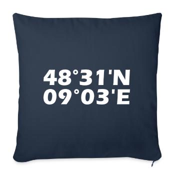 Tübingen Coordinates - Sofa pillowcase 17,3'' x 17,3'' (45 x 45 cm) - navy - Front