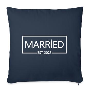 Married Est. 2023 - Men & Women Wedding Day Gift - Sofa pillowcase 17,3'' x 17,3'' (45 x 45 cm) - navy - Front