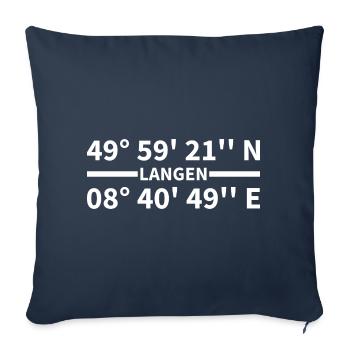 Langen Koordinaten - Sofakissenbezug 45 x 45 cm - Navy - Vorne