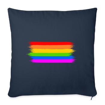 drapeau arc-en-ciel - Housse de coussin décorative 45 x 45 cm - bleu marine - Devant