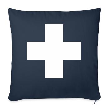 FWD - Weisses Kreuz - erste Hilfe - Feuerwehr und - Sofakissenbezug 45 x 45 cm - Navy - Vorne