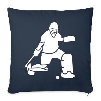 gardien de hockey sur gazon - Housse de coussin décorative 45 x 45 cm - bleu marine - Devant