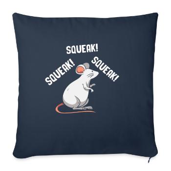 Souris Tshirt Souris Hommes Enfants Femmes - Housse de coussin décorative 45 x 45 cm - bleu marine - Devant