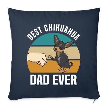 | des amoureux de Chihuahua Chiens végétaliens végétaliens - Housse de coussin décorative 45 x 45 cm - bleu marine - Devant