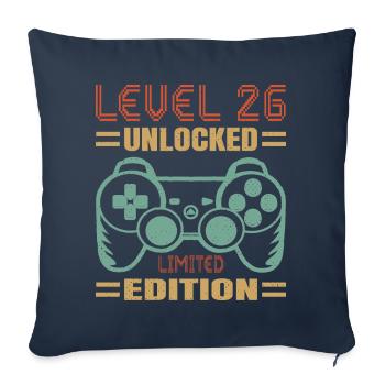 Birthday Level 26 Unlocked - Sofa pillowcase 17,3'' x 17,3'' (45 x 45 cm) - navy - Front