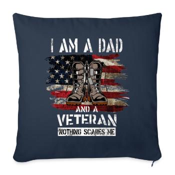 USA Amerika Flagge Veteran Armee Army Vater - Sofakissenbezug 45 x 45 cm - Navy - Vorne
